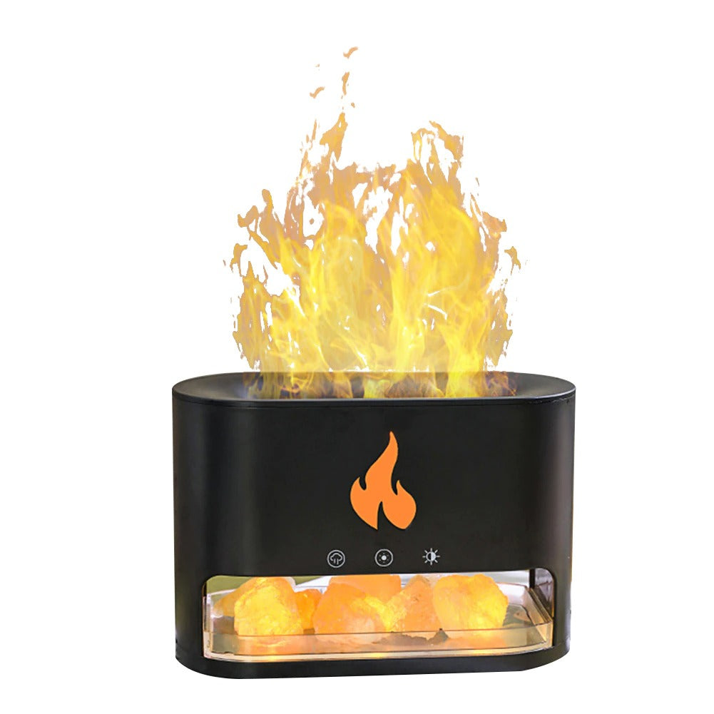 Crystal Salt Stone Flame Lamp Volcano Air Diffuser